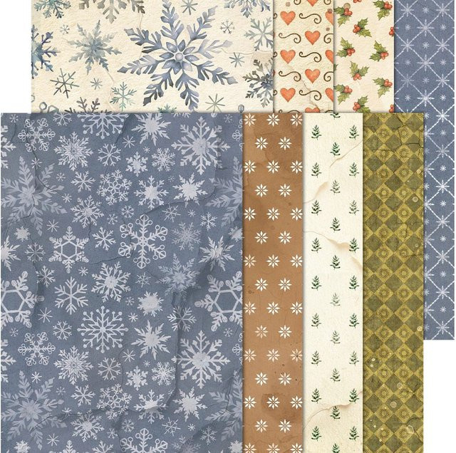 Stamperia Motiv-Strohseide Backgrounds Silent Night, 8er Set, Multicolor, DIN A6 - Bild 1