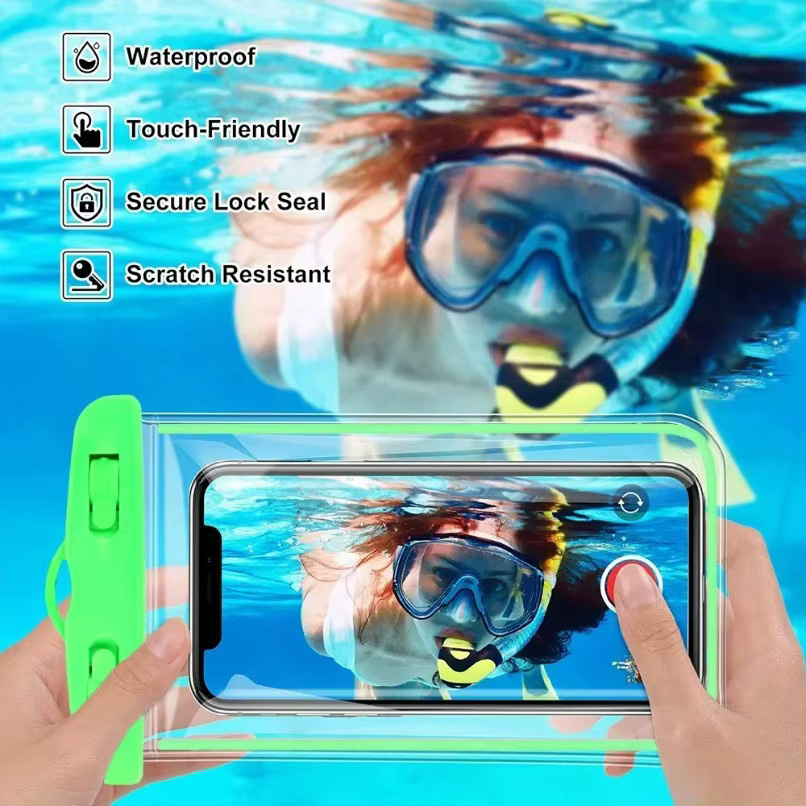 Universelle wasserdichte Handyhülle in Blau und Transparent für iPhone und Galaxy Modelle - Bild 3