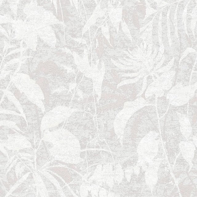 e-Delux Florale Vlies Tapete in Grau und Weiß, Matt, Botanisches Design, Breite: 0,53 m, Länge: 10,05 m - Bild 1