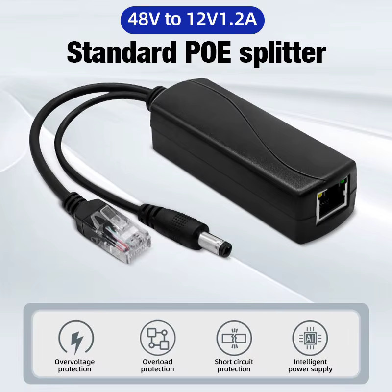 KERUI POE Splitter 48V zu DC 12V 1,2A Netzteil Modul für CCTV IP Kameras in Schwarz - Bild 2