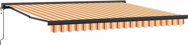 vidaXL Markise in Gelb und Orange mit modernem Design aus Polyester und Aluminium, B/T/H: 400 x 300 x 165 cm - Bild 1