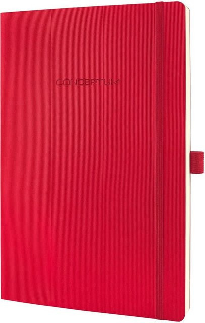 Sigel Conceptum A4 Notizbuch mit Flexcover in Rot, 194 Blatt, mit Lesezeichen und elastischem Verschluss - Bild 1