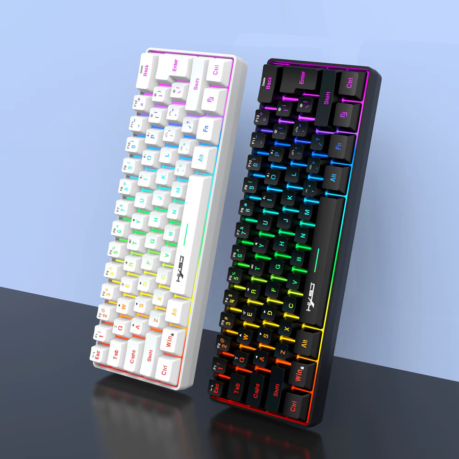 HXSJ Kabellose Gaming-Tastatur mit RGB-Hintergrundbeleuchtung in Schwarz, Bluetooth-Tastatur mit ergonomischem Design und 2000 mAh Akku - Bild 2