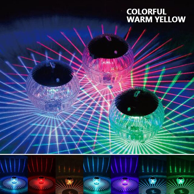 Wasserdichte Solar LED Poolleuchte Multicolor als schwimmende Glow Globe für Garten und Brunnen - Bild 1