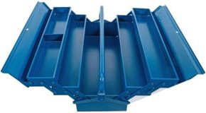 BGS Metall-Werkzeugkasten in Blau und Stahl mit 5 Fächern, B/T/H: 53,0 x 20,0 x 20,0 cm - Bild 1
