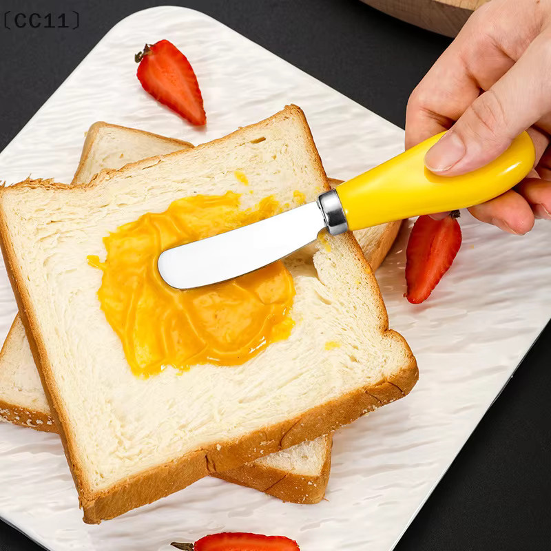 KuZHEN Edelstahl-Käsemesser mit Keramikgriff in Rot für Butter, Brot und Marmelade - Bild 4