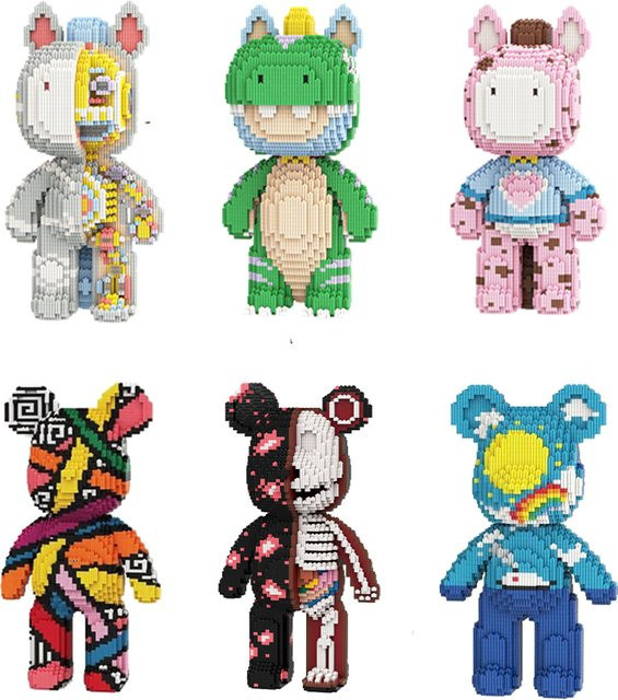 BANGSHE 3D Kawaii Bär Modell Tier, Micro Diamant Baustein, Bunt / Mehrfarbig - Bild 1
