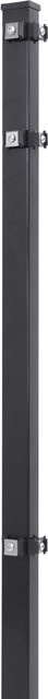 Solid Eckpfosten aus Stahl für Stab- und Doppelstabmatten, Farbe Anthrazit, Höhe: 125 cm, Breite: 4 cm, Tiefe: 4 cm - Bild 1