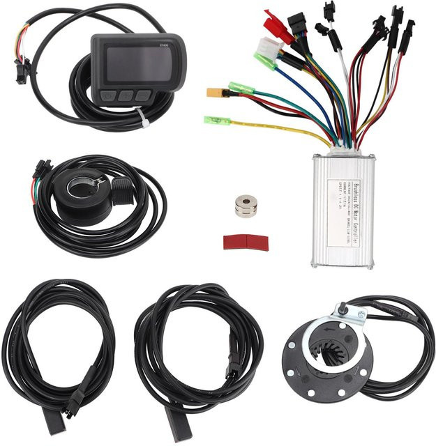 Igeteck Elektrofahrrad Geschwindigkeitsregler Set mit EN06 Display und Tretunterstützungssensor sowie Daumengasgeber in Schwarz - Bild 1