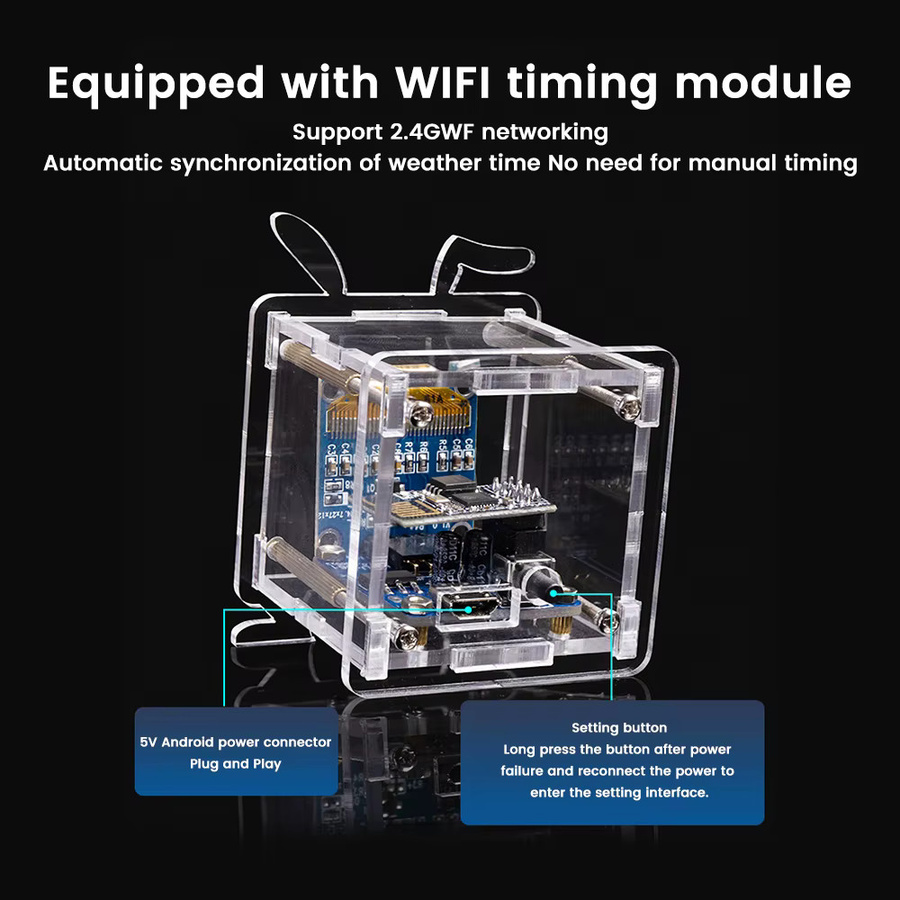 diymore ESP8266 DIY Digitaluhr Kit mit 0,96 Zoll Display als Mini Wetteruhr und WIFI Wetterstation zum Löten - Bild 2