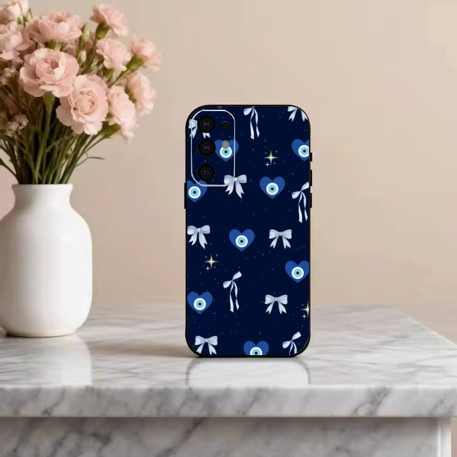 Handyhülle mit Türkischem Glücksbringer Blauem Auge für Samsung Galaxy S25 S24 S23 S22 S21 S20 Ultra Plus Lite Note in Schwarz - Bild 2