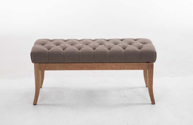 TPFLiving Sitzbank Romeo Chesterfield in Stoff antik-hell Taupe, Breite: 100 cm - Bild 1