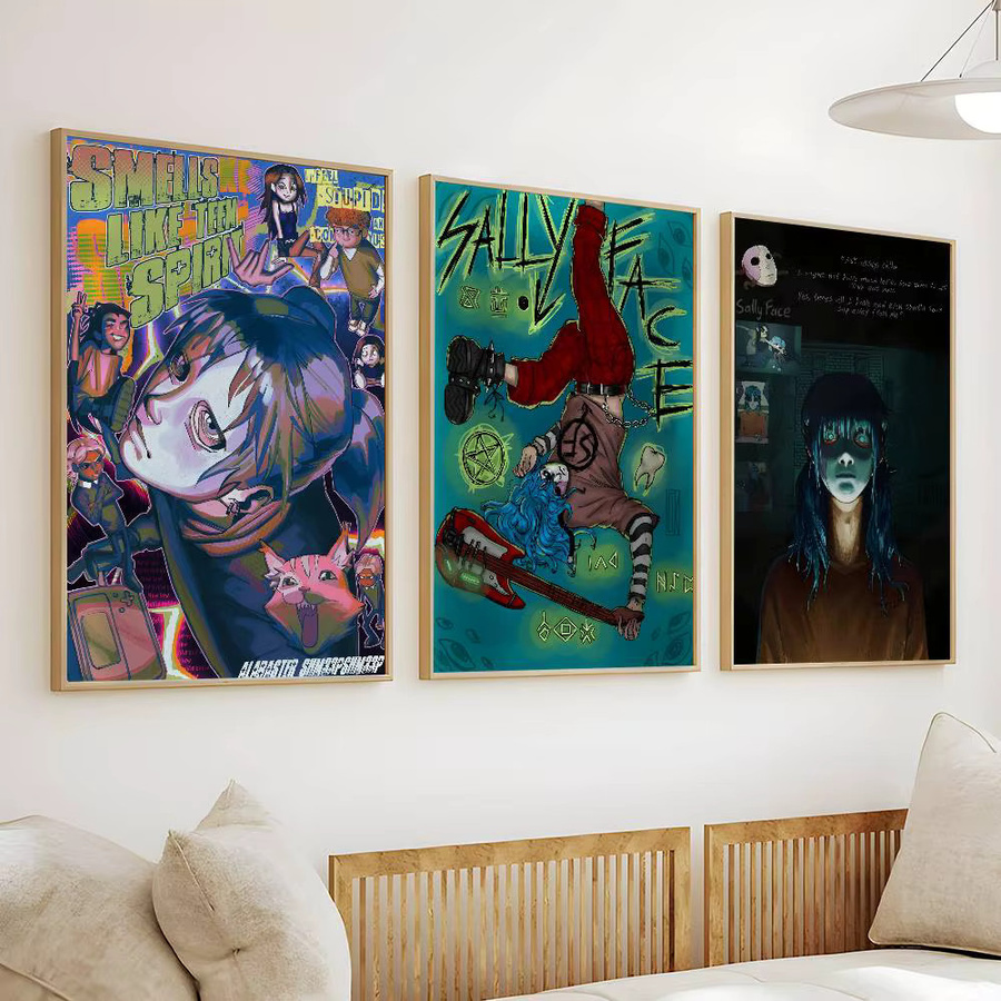 Sally Face Game Poster selbstklebender Wandaufkleber wasserfester Papierdruck Mehrfarbig - Bild 5