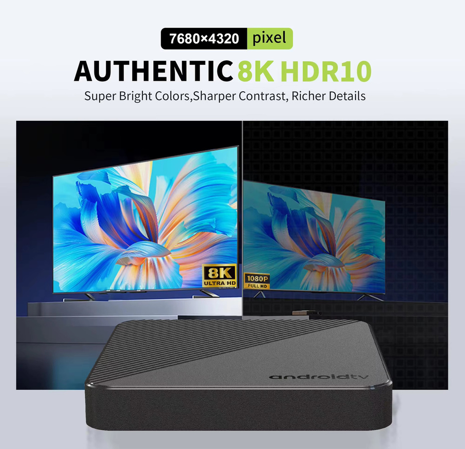 YOZHIXU Intelligente TV Box RK3518 T8 Android 16 mit 8GB RAM und 128GB Speicher, 8K HD Video, WiFi6 und Bluetooth 5.4, Schwarz - Bild 5