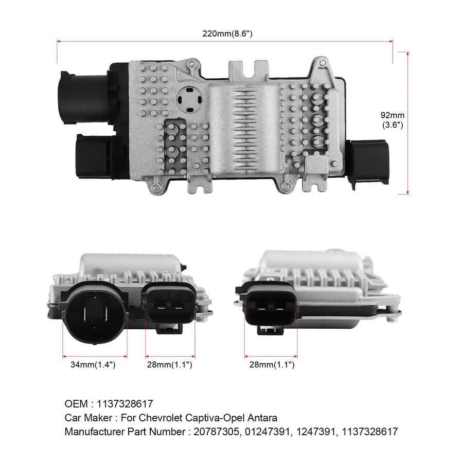 MINESPEED Lüfterwiderstand für Chevrolet Captiva und Opel Antara in Silber - Bild 2