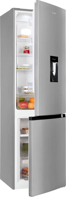 Exquisit KGC265-70-NF-WS-040C Kühl-Gefrierkombination in Silber mit No-Frost und Edelstahl-Optik, B/T/H: 60 x 71 x 180,5 cm - Bild 1