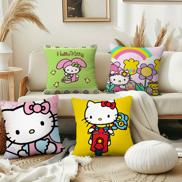 Sanrio Hello Kitty Kawaii Kissenbezug mit Cartoon-Katzen-Design für Sofa und Wohnzimmer - Bild 1