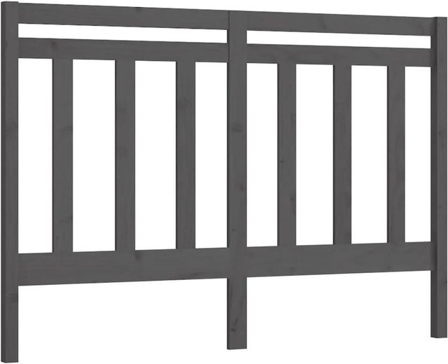 vidaXL Kopfteil aus Kiefer-Massivholz in Grau mit rustikaler Optik, B: 141 cm, H: 100 cm, T: 4 cm - Bild 1