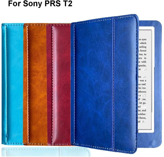 Premium Magnetische E-Reader-Hülle aus Leder in Rot für Sony PRS T2 mit weicher Mikrofaser-Auskleidung und stoßfestem Folio-Schutz - Bild 1