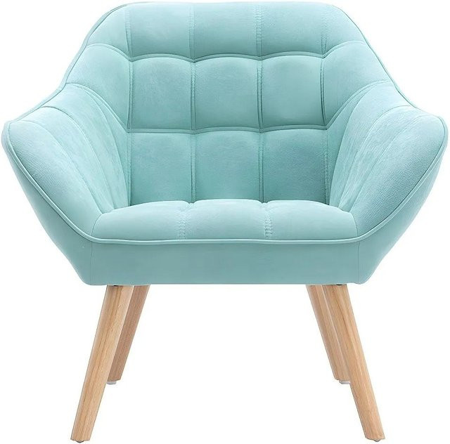 Vente-unique Sessel Caserta mit gerader Rückenlehne in Mandelgrün aus Stoff, Höhe: 82 cm - Bild 1