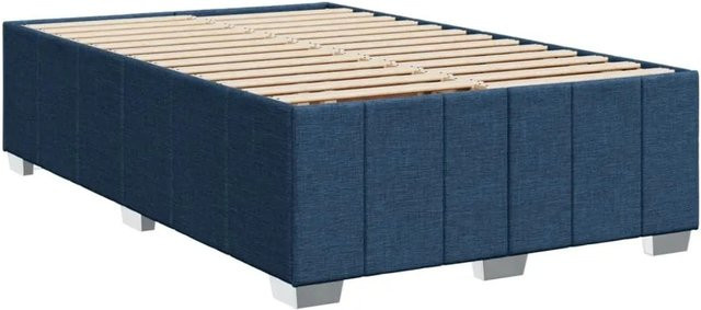 vidaXL Bettgestell aus Kiefernholz und Stoff in Blau, B/T/H: 120 x 190 x 46 cm - Bild 1