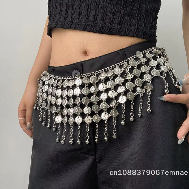 ZYAS Taillenkette Metall, Quasten, Silber, Vintage - Bild 3