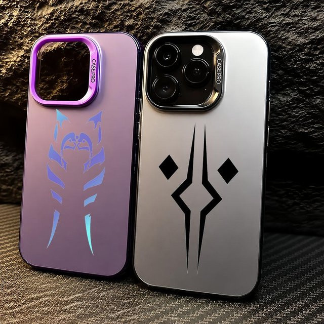 Ahsoka Tano Handyhülle für iPhone 11 bis 17 Pro Max, Stoßfeste TPU Hülle mit Farbverlauf in Multicolour und Schwarz - Bild 1