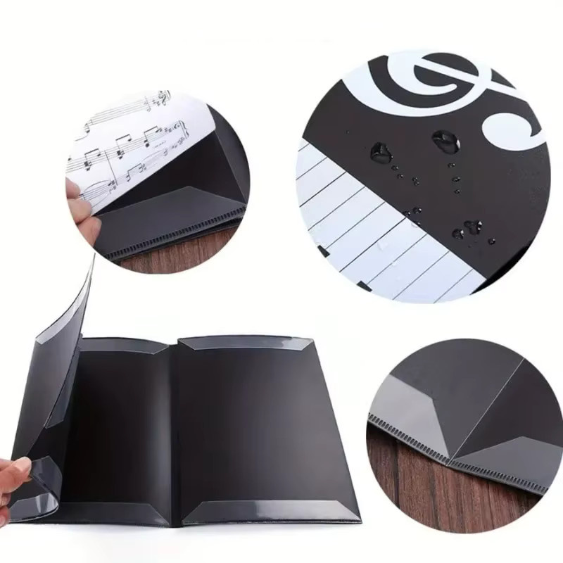 Musikordner für Notenblätter in A4 mit 6 Taschen, Schwarz, aus Kunststoff - Bild 4