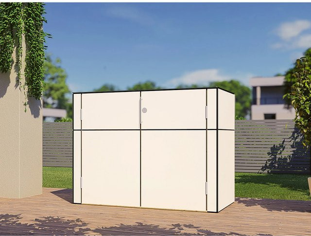 Bertilo Gartenschrank HPL Sideboard aus Fichtenmassivholz in Weiß, B/T/H: 155 x 75 x 116 cm, FSC-zertifiziert - Bild 1