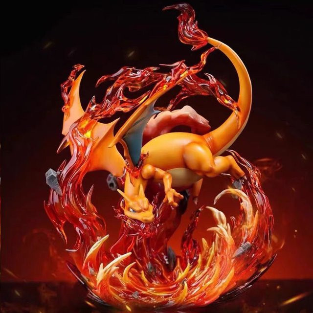 Bandai Pokémon Charizard Action Statue, Schwarz, 21 cm - Bild 1