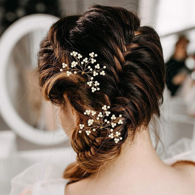 Haar Clips, Perle, Metall, Damen - Bild 1