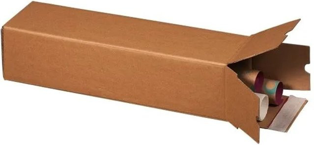 PROREGAL 10er Set Plan-Box DIN A2 aus Wellpappe, braun, verlängerbar mit Teleskophülle, doppeltem Selbstklebeverschluss und Aufreißfaden, B: 43,5 cm, H: 10,5 cm, T: 10,5 cm - Bild 1
