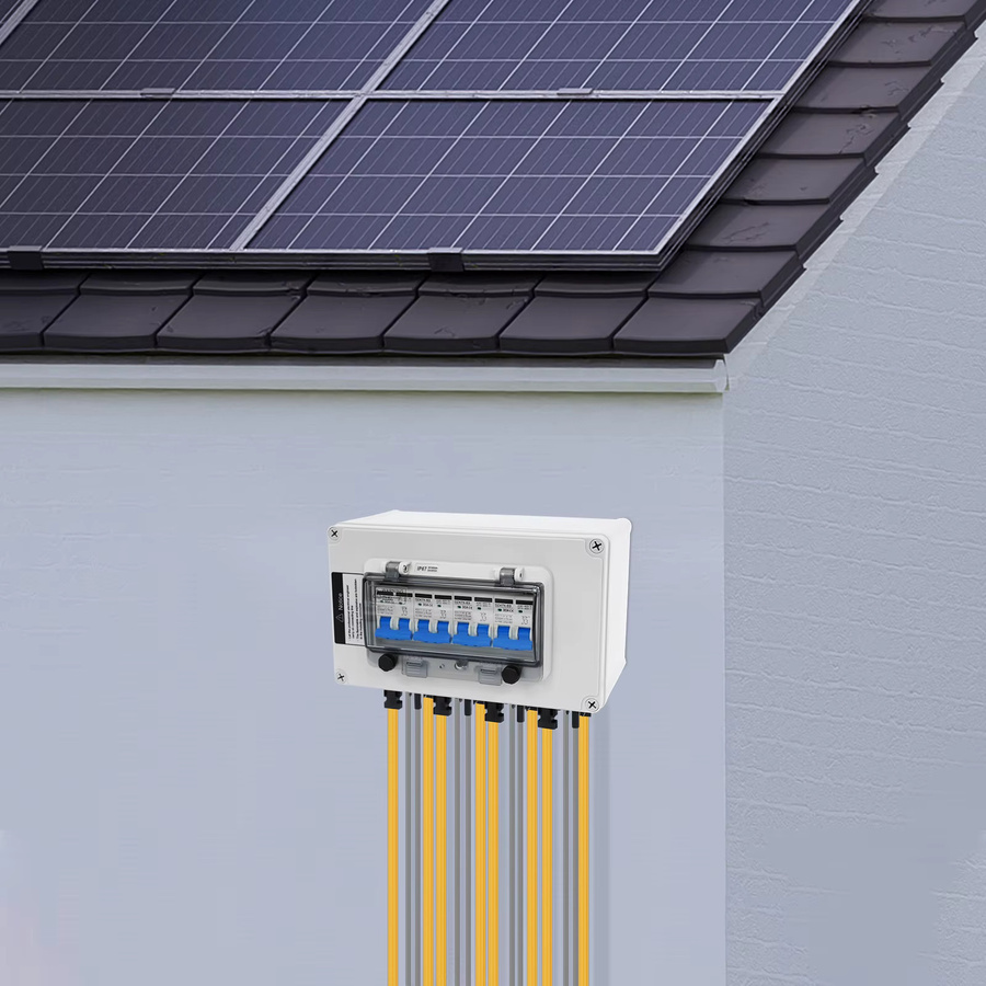 Bymaocar Photovoltaik-DC-Schalter mit 4 Eingängen und 4 Ausgängen, 30 A Solar-Leistungsschalter und PV-Kombinator in Weiß - Bild 2