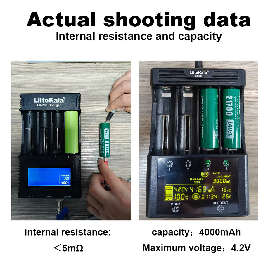LiitoKala Lii-40H 21700 Hochleistungs-Akku mit 4000 mAh und 140 A Entladung, 3,7 V, Farbe: Grün - Bild 6