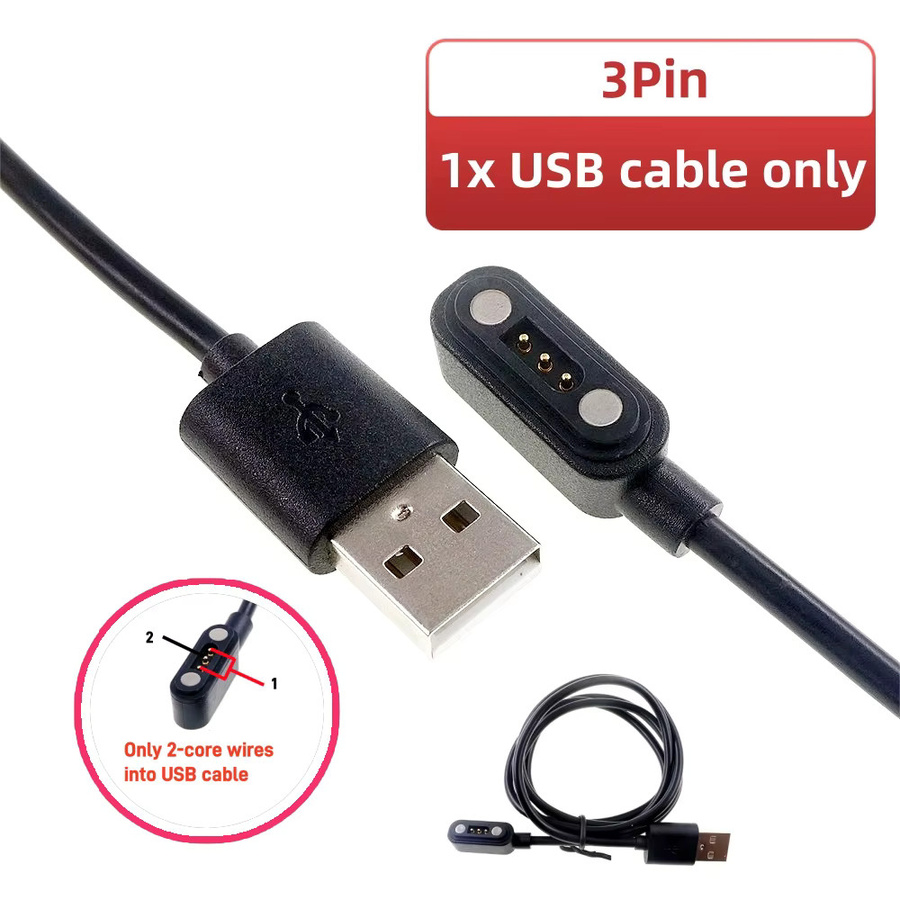 RTLECS Magnet-Pogo-Pin-Stecker Set mit USB Typ C Anschluss, wasserdicht, Schwarz, 2,54 mm Pitch - Bild 2