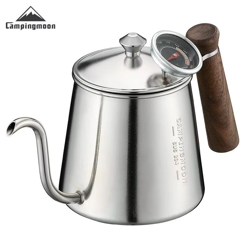CAMPINGMOON SW-3 Kaffee-Handbrühkanne aus Edelstahl mit Feinem Ausgießer in Silber - Bild 4