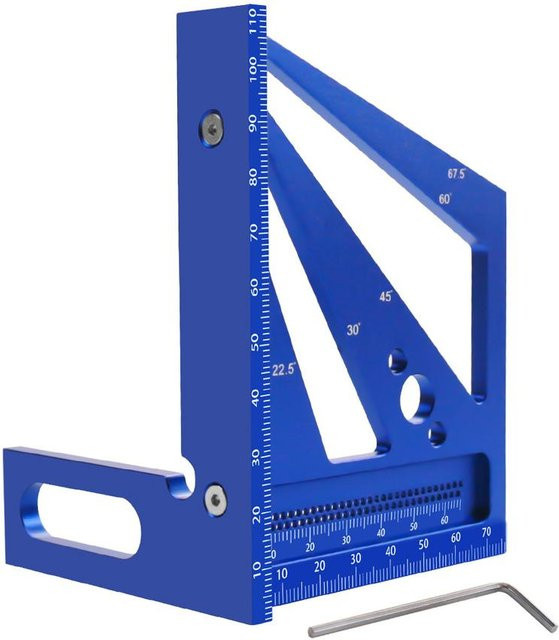 Kkmoon 3D Mehrwinkel-Messlineal Blau Vielseitiges Holzbearbeitungswerkzeug mit voreingestellten Winkeln für Metric - Bild 1