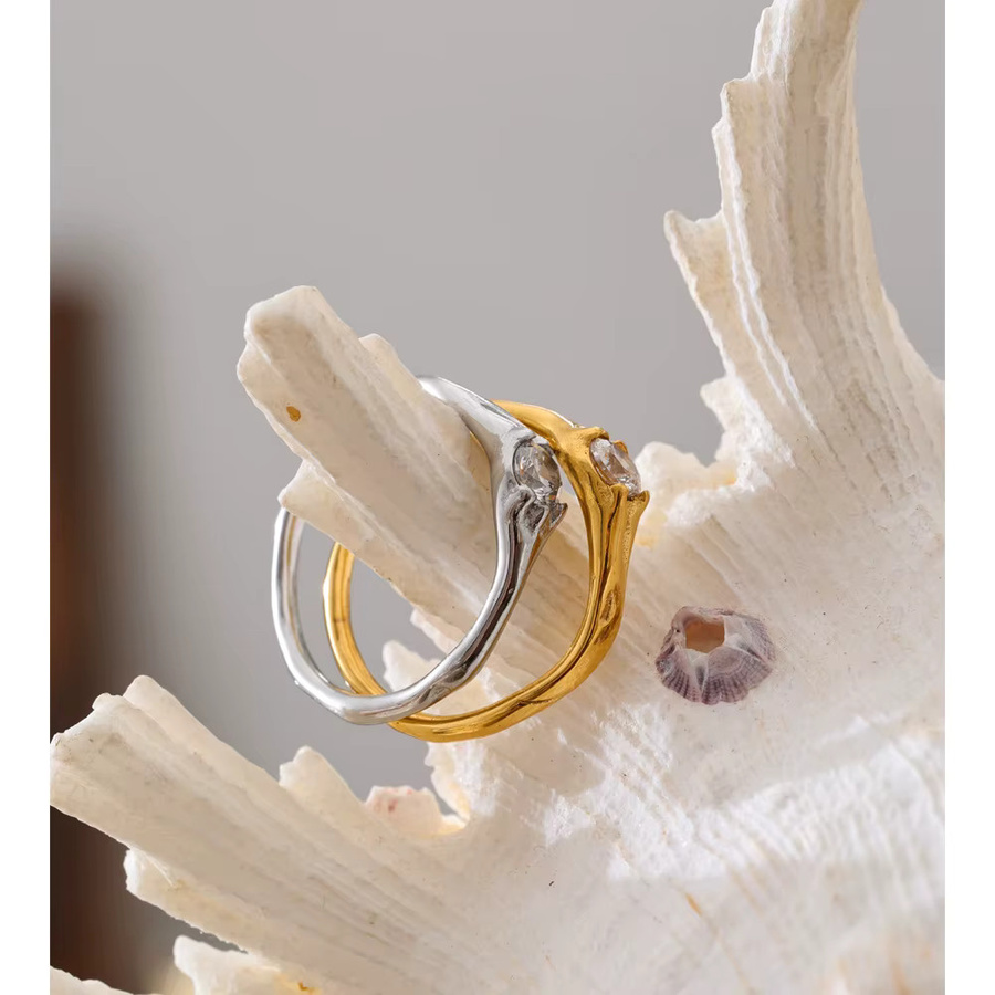 Yhpup Edelstahl-Ring, Zirkonia, Damen - Bild 2