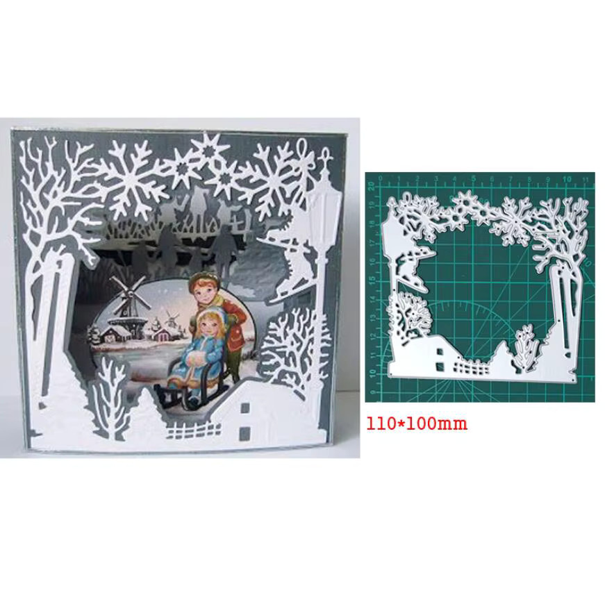Metall-Stanzform Schneeflocken und ovale Spitze für Scrapbooking und Grußkarten - Bild 2