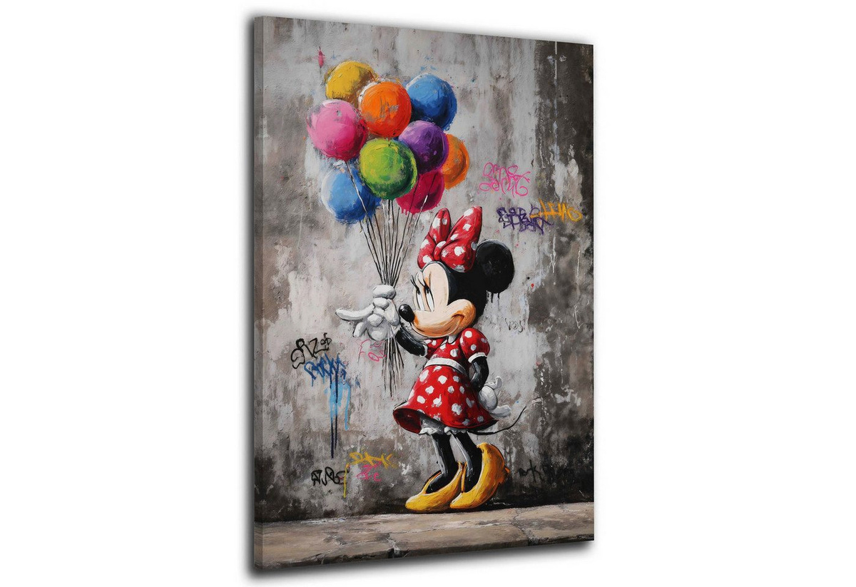 Artedinoi Leinwandbild Pop Art Comic Maus Graffiti Wandbild Kunstdruck XL - Bild 1