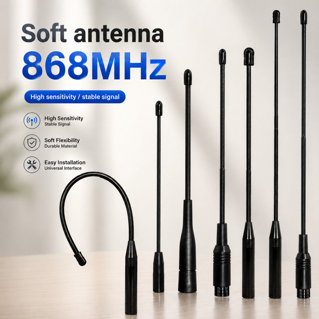 GIZONT 868MHz LoRa Flexible Peitschenantenne mit SMA Stecker in Schwarz für Meshtastic LoRaWAN und ESP32 zur drahtlosen Datenübertragung (863-870MHz) - Bild 1