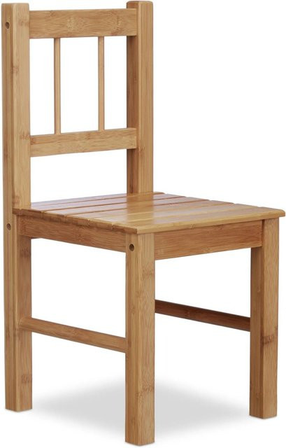 Relaxdays Deko Stuhl aus Bambus in Braun, H x B x T: 57 x 27 x 29 cm - Bild 1