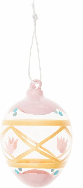 Rico Design Glas Ei mit handbemaltem Tulpenmotiv in Mehrfarbig für die Osterzeit - Bild 1