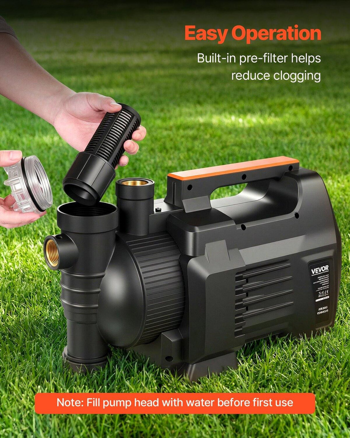 Buying Solutions MB Elektronische Flachbrunnen-Jetpumpe aus PP mit 1300W, 4800 L/H Fördermenge und 8 m Saughöhe - Bild 6