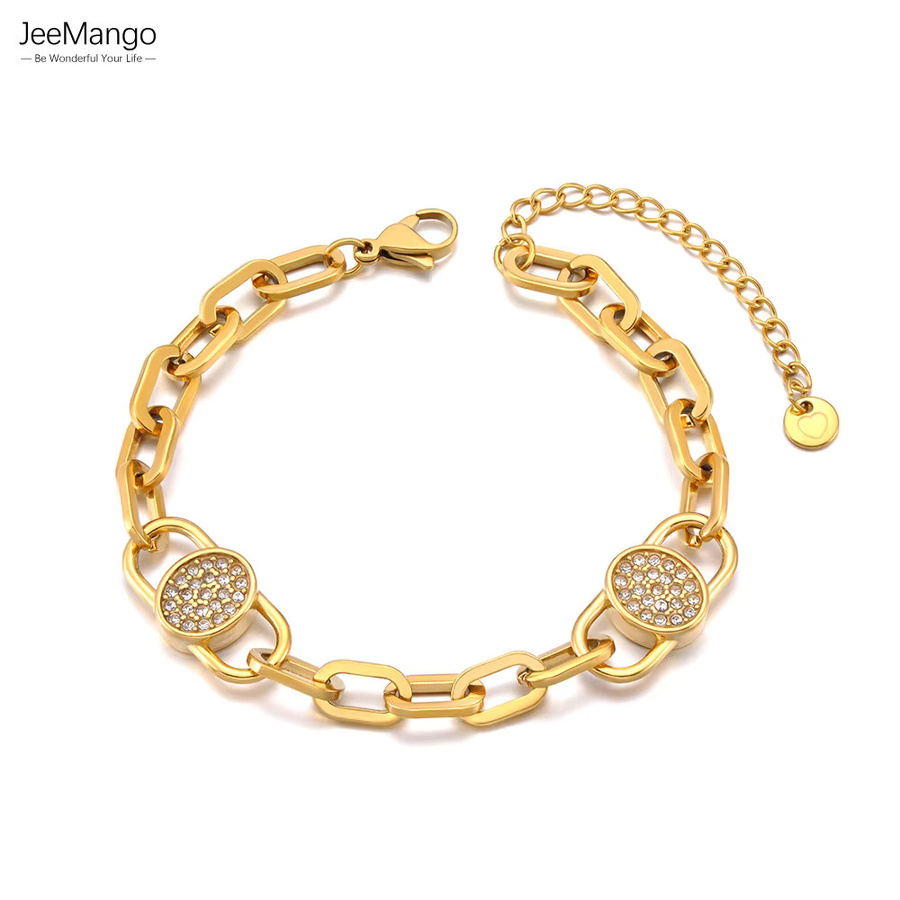 JeeMango Charm-Armband, Edelstahl, Gold, Kristall, Damen - Bild 2