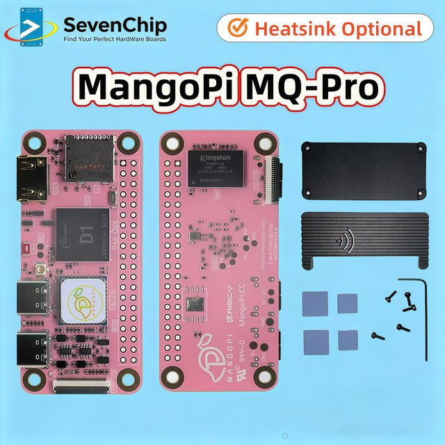 MangoPi MQ-Pro Kühlkörper in Pink für Allwinner D1 Single Board Computer (SBC) RISC-V - Bild 1