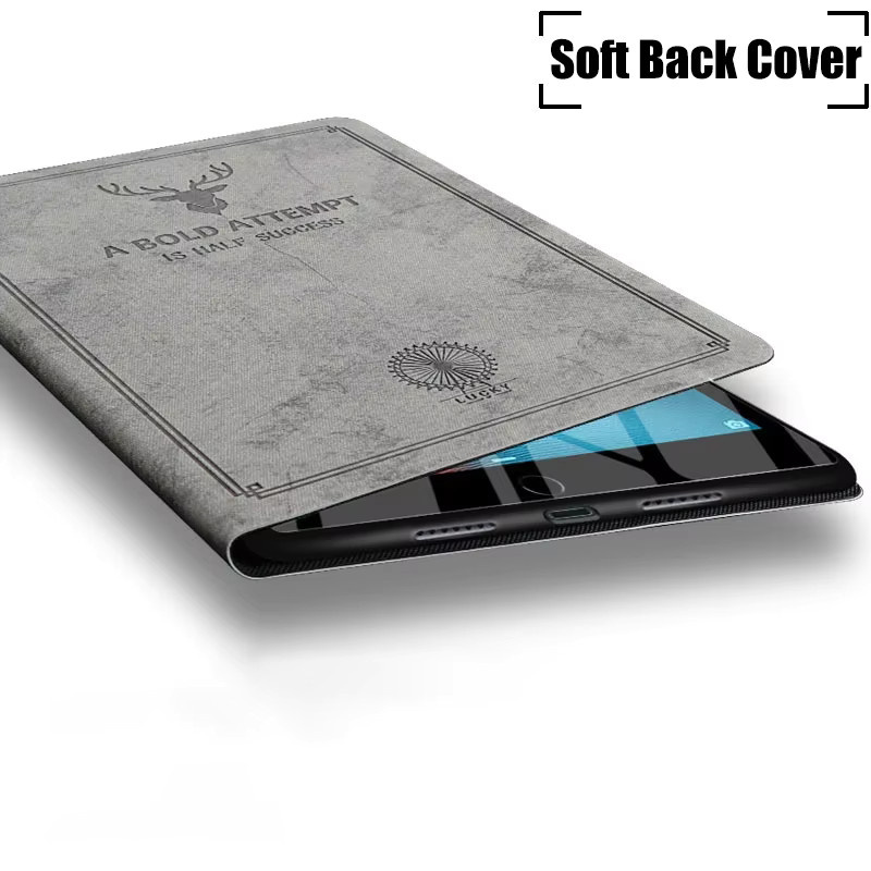 Premium Deer Head Tablet Hülle aus Leder für Xiaomi Redmi Pad und Redmi Note Serie, Klappständer, Farben: Braun und Grau - Bild 2