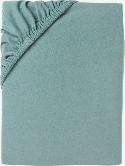 NKD Jersey-Spannbetttuch aus Baumwolle, Weiß und Grün, B/T: 200 x 200 cm - Bild 1