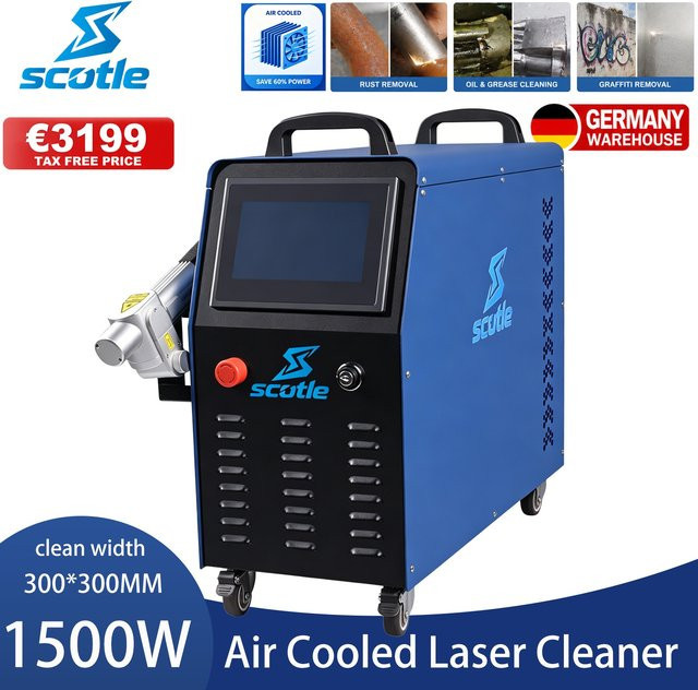cnczone Laserreiniger SUP32C mit 1500W Leistung, luftgekühlte Reinigungsmaschine zur Rostentfernung und Reinigung von Metall, Öl und Farbe - Bild 1
