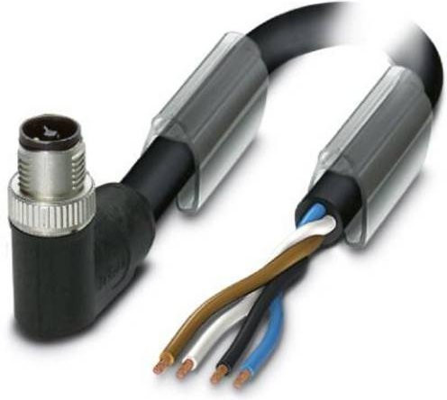 Phoenix Contact 1089958 Sensor-Aktor-Anschlussleitung mit gewinkeltem Stecker, 4 Polzahl, grau/schwarz - Bild 1